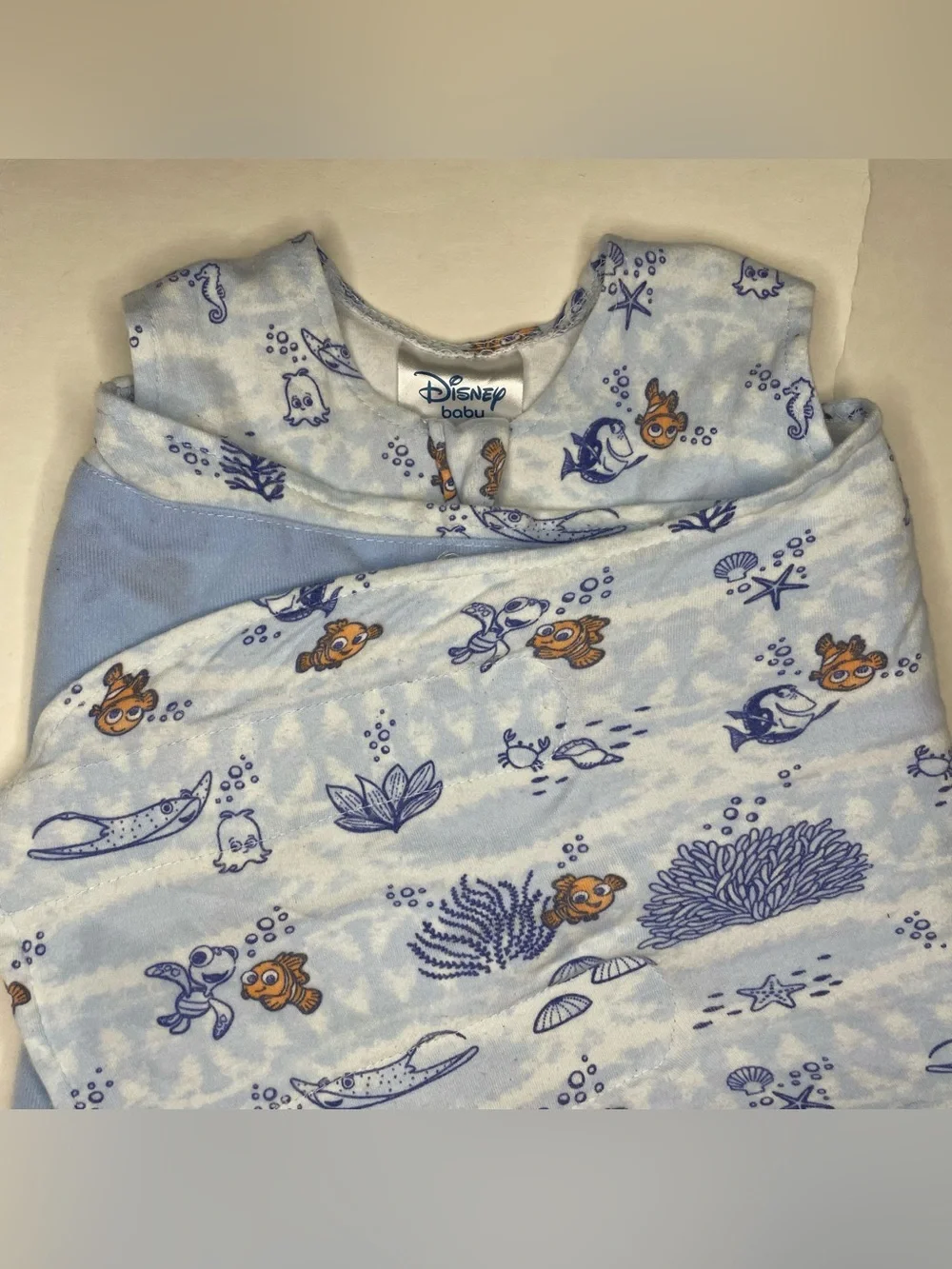 Disney Baby Finding Nemo Halo SleepSack Swaddle Baby Infant 100% Cotton Blanket